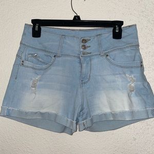 Mid Rise denim shorts